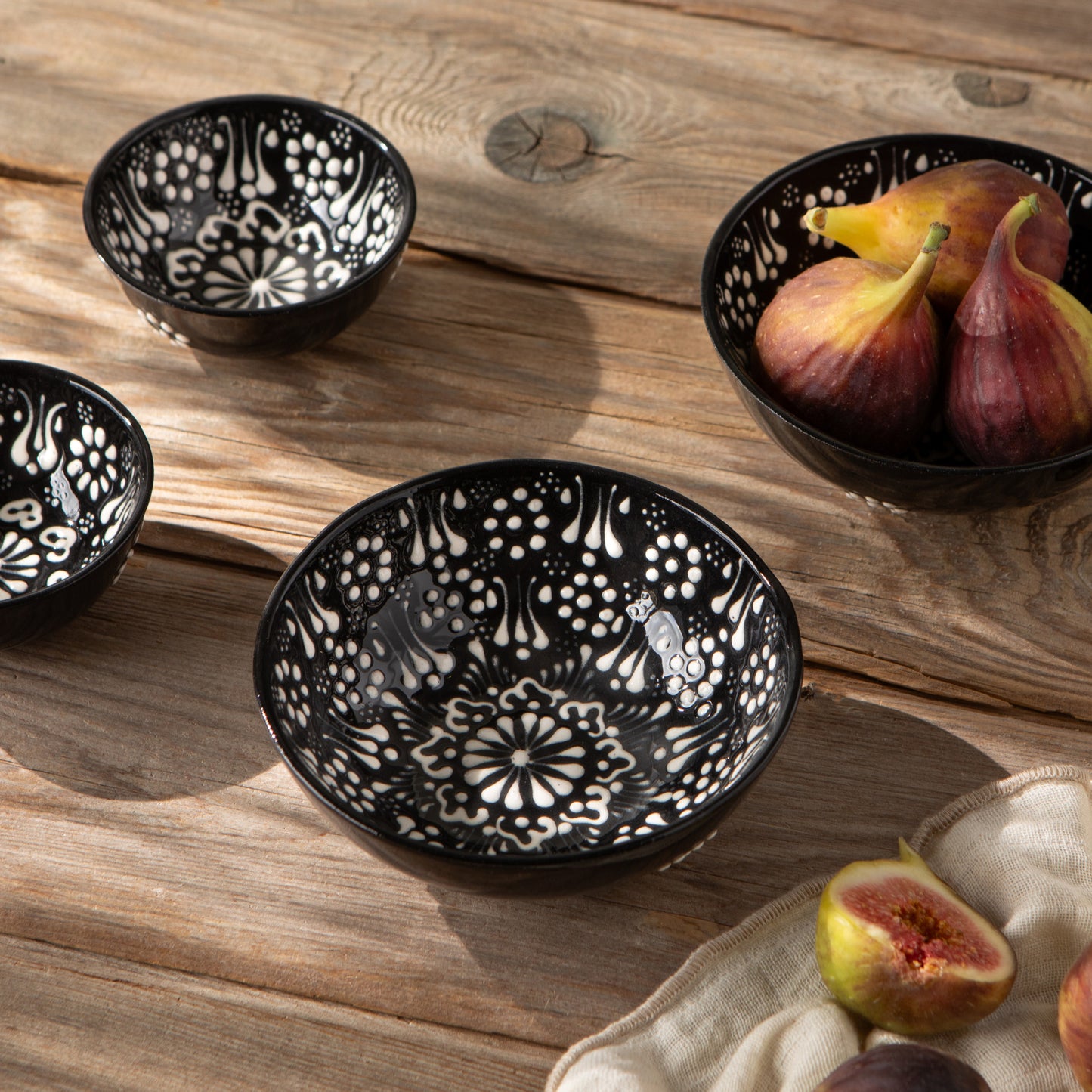 Hand-painted Turkish Bowl 5 inch - Evani Black