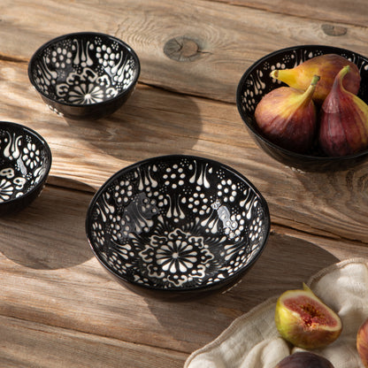 Hand-painted Turkish Bowl 5 inch - Evani Black