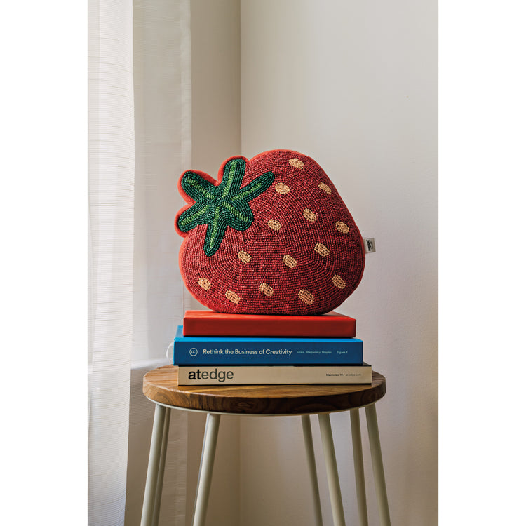 Berry Sweet Beaded Throw Pillow