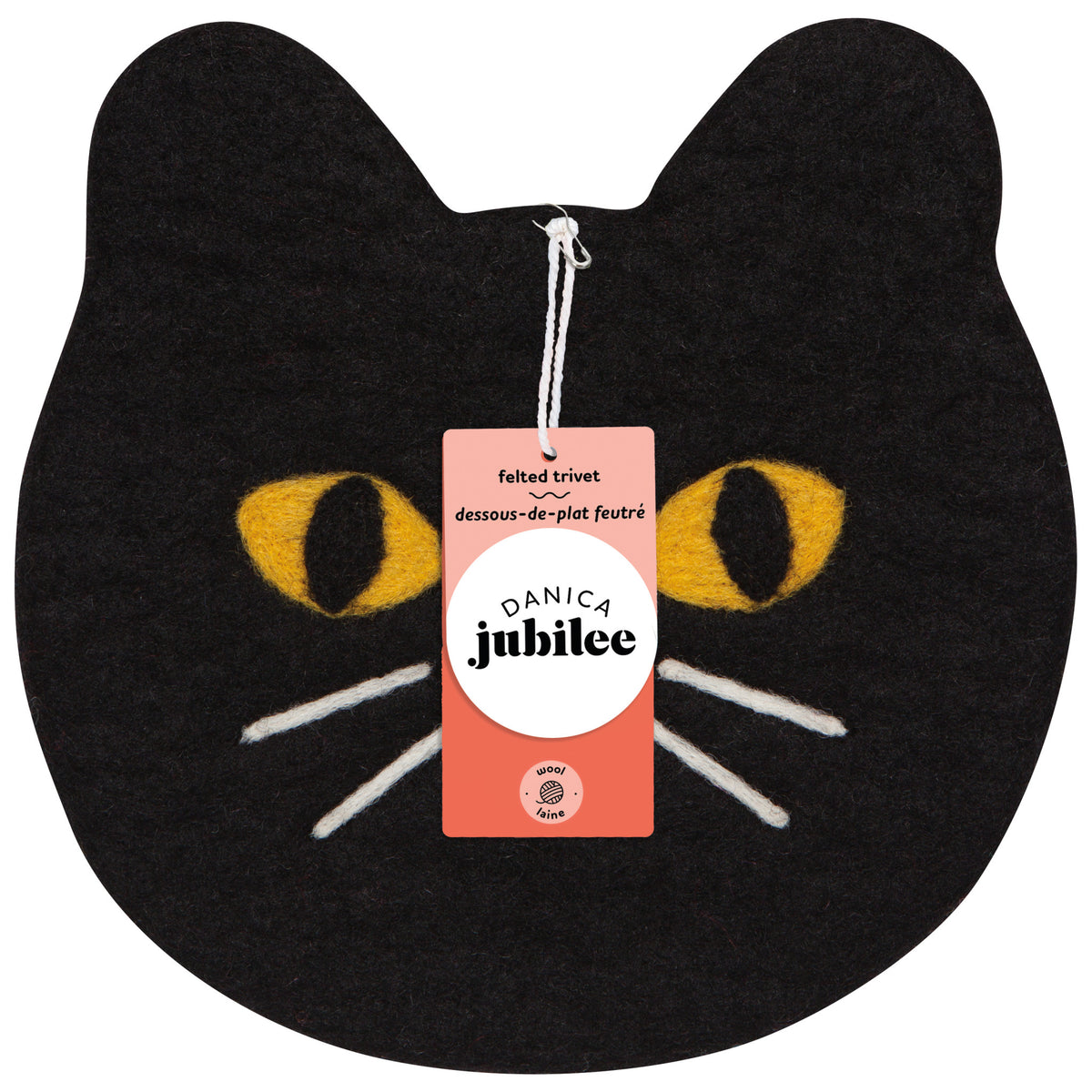 Black Cat Felt Wool Trivet
