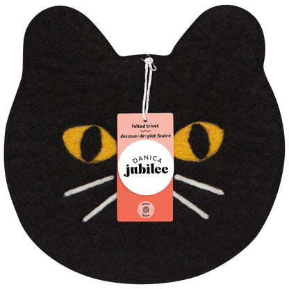 Black Cat Felt Wool Trivet