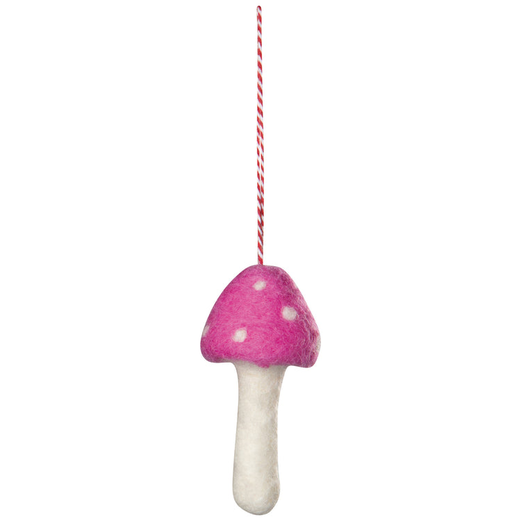 Toadstool Felt Christmas Tree Ornaments - Assorted