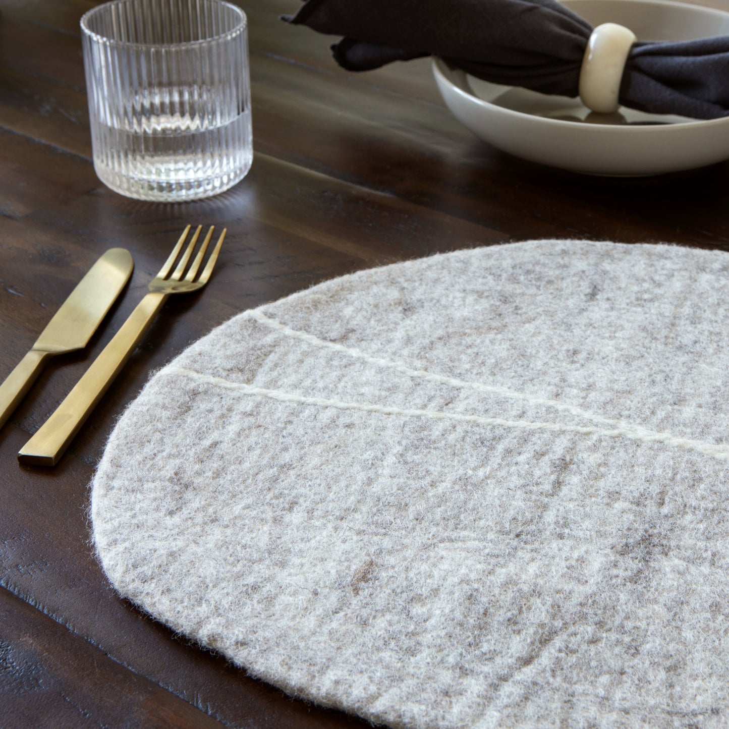 Striato Felt Wool Placemat - Flint