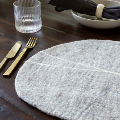 Striato Felt Wool Placemat - Flint