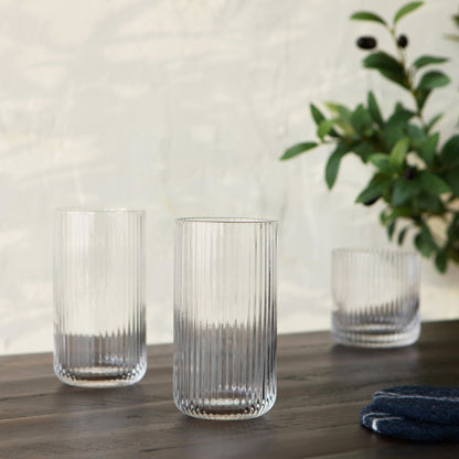Fluted Glass 17 oz - Clear