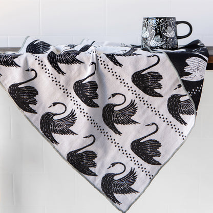 Swan Song Double Cloth Dishtowel