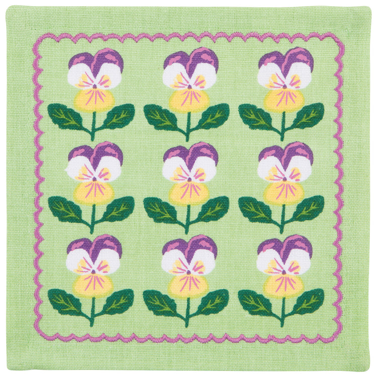 Pansy Printed Cocktail Napkins Set of 4 Assorted