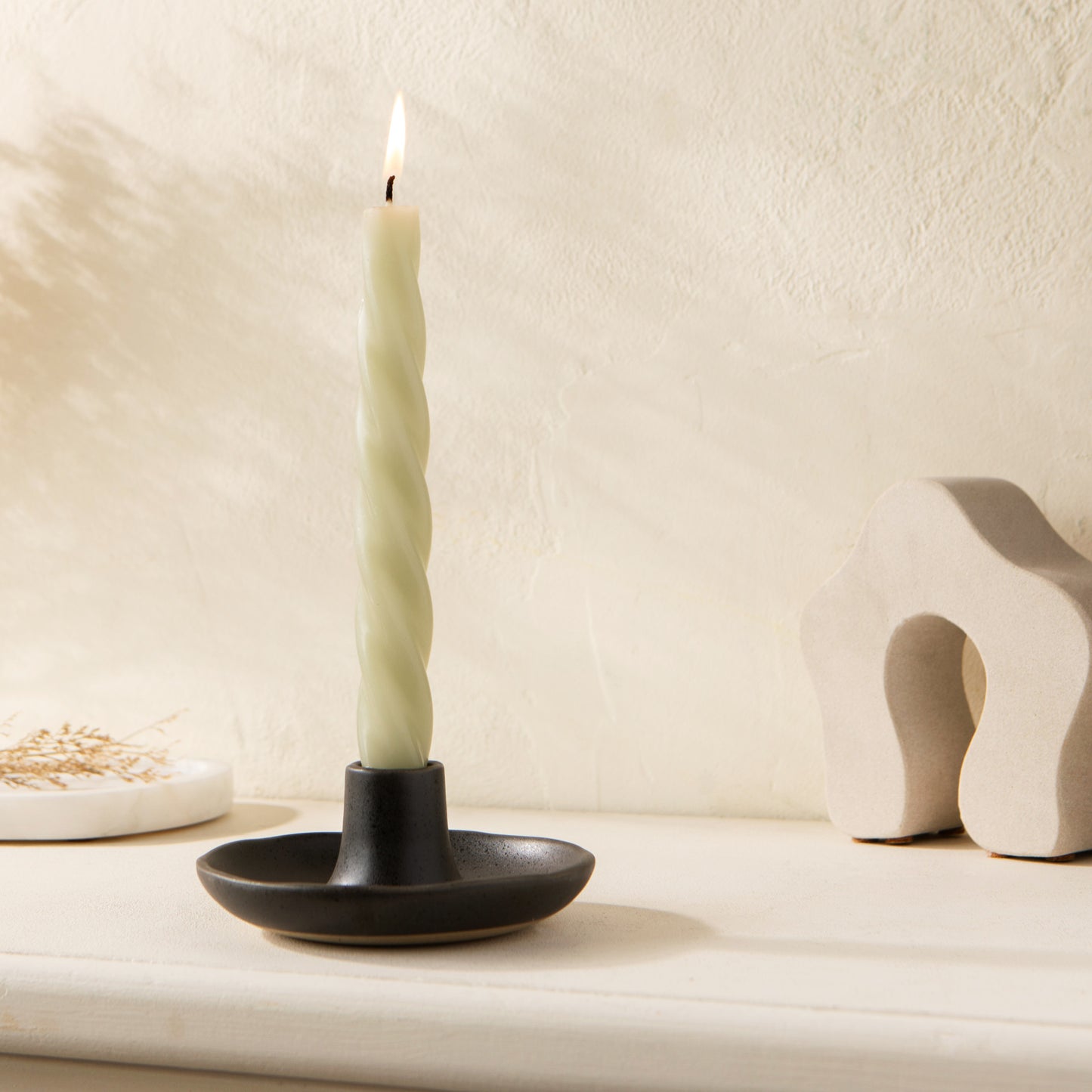 Lumina-Black Candle Holder