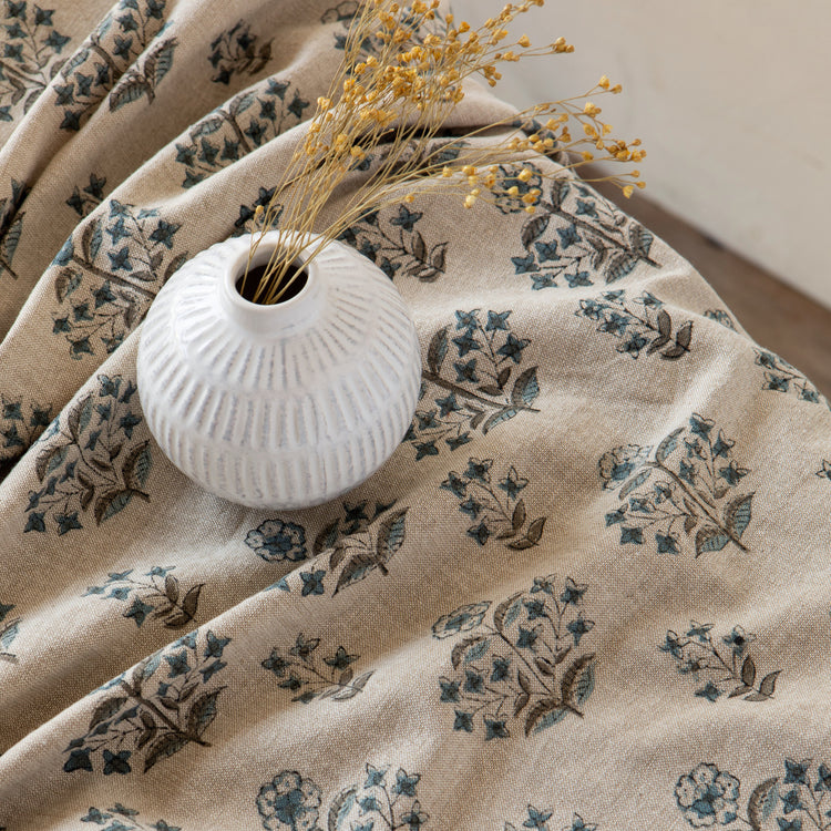 Salvia Block Print Tablecloth 60 x 90 inch