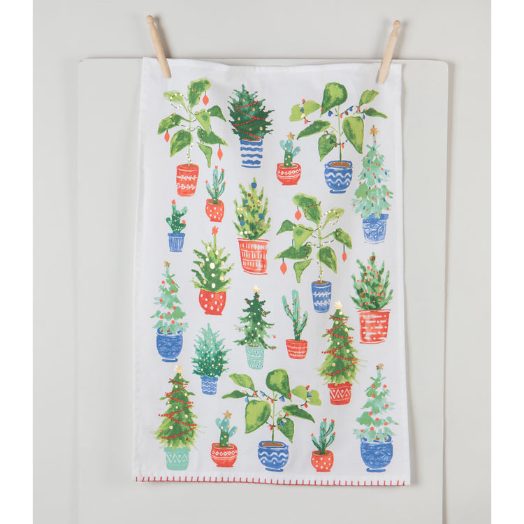 Jingle Plants Christmas Dishtowel