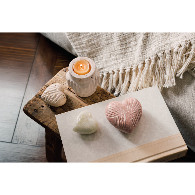 Pink Marble Heart Large