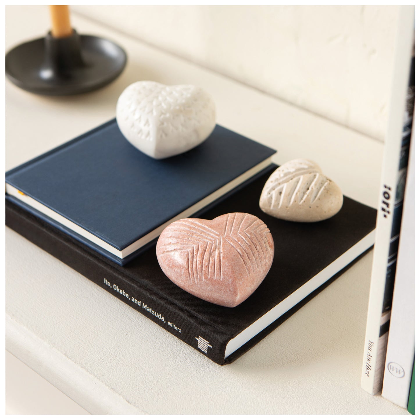 Pink Marble Heart Large