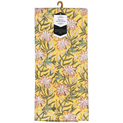 Clematis Block Print Dishtowel