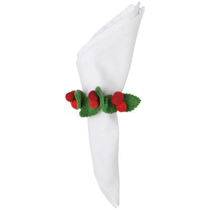 Merry Berry Christmas Felt Napkin Ring