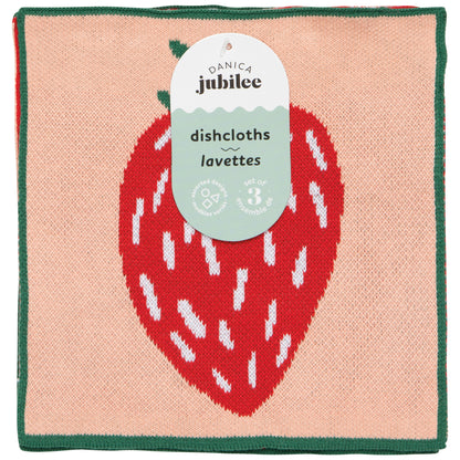 Berry Sweet Knit Dishcloth Set of 3