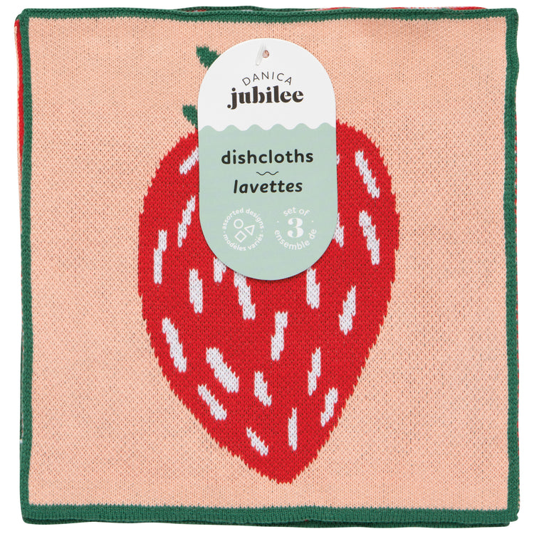 Berry Sweet Knit Dishcloth Set of 3