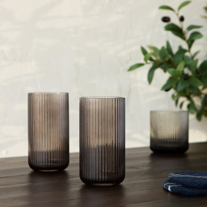 Fluted Glass 17 oz - Smoke