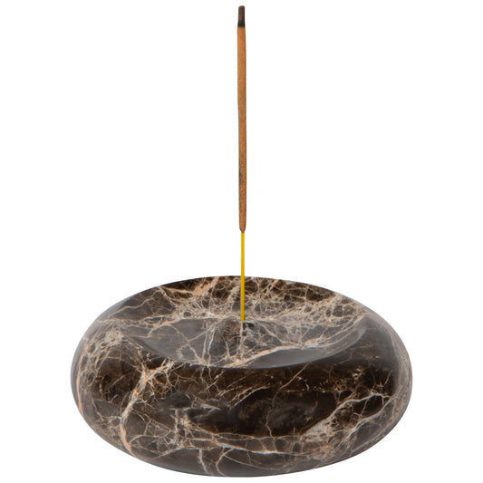 Emperador Marble Round Incense Holder