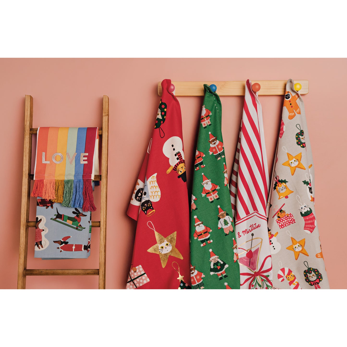 Mistletoe & Martinis Christmas Dishtowel
