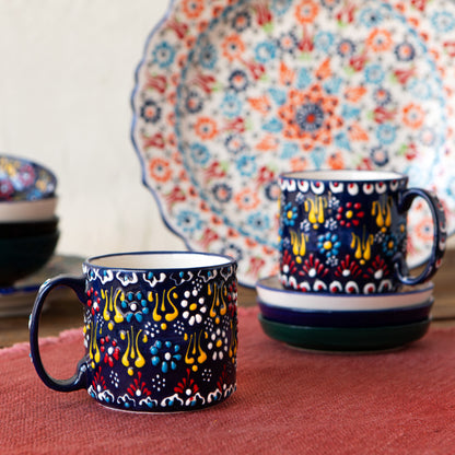 Hand-painted Turkish Mug - Evani Azure