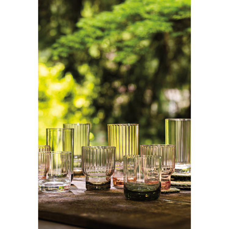 Acrylic Fluted Highball Glass - Blush Pink