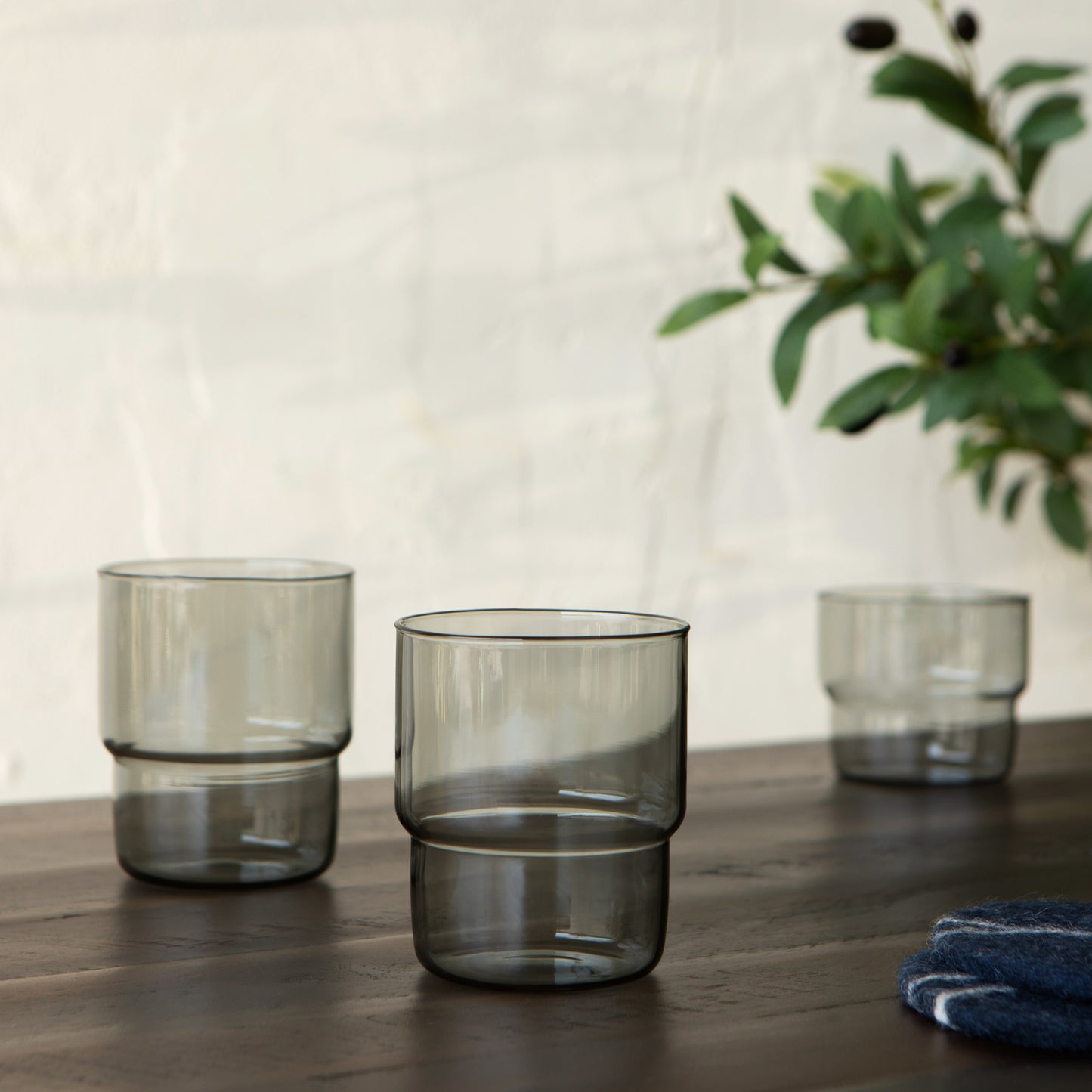 Stackable Drinking Glass 13 oz - Smoke