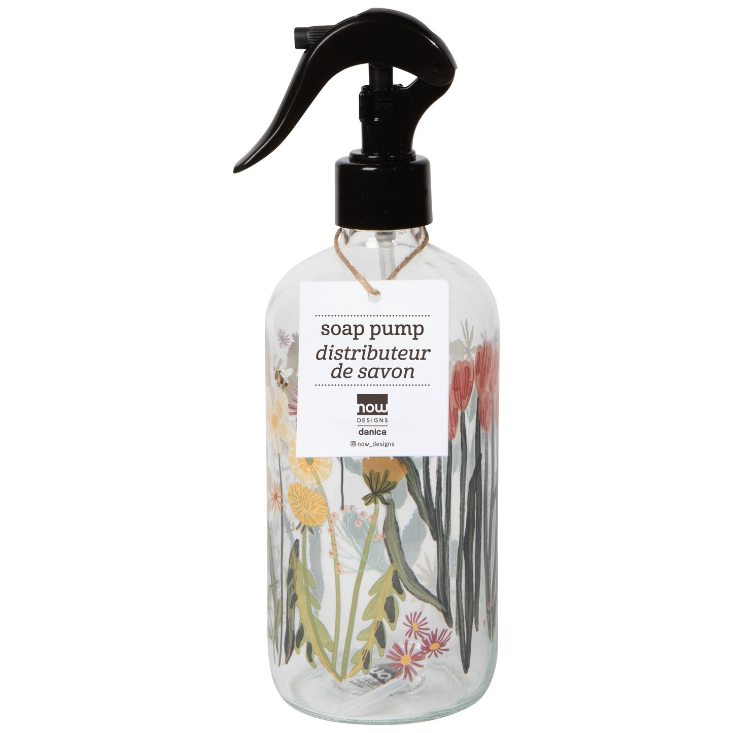 Bees & Blooms Glass Spray Bottle