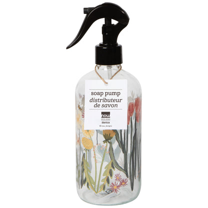 Bees & Blooms Glass Spray Bottle