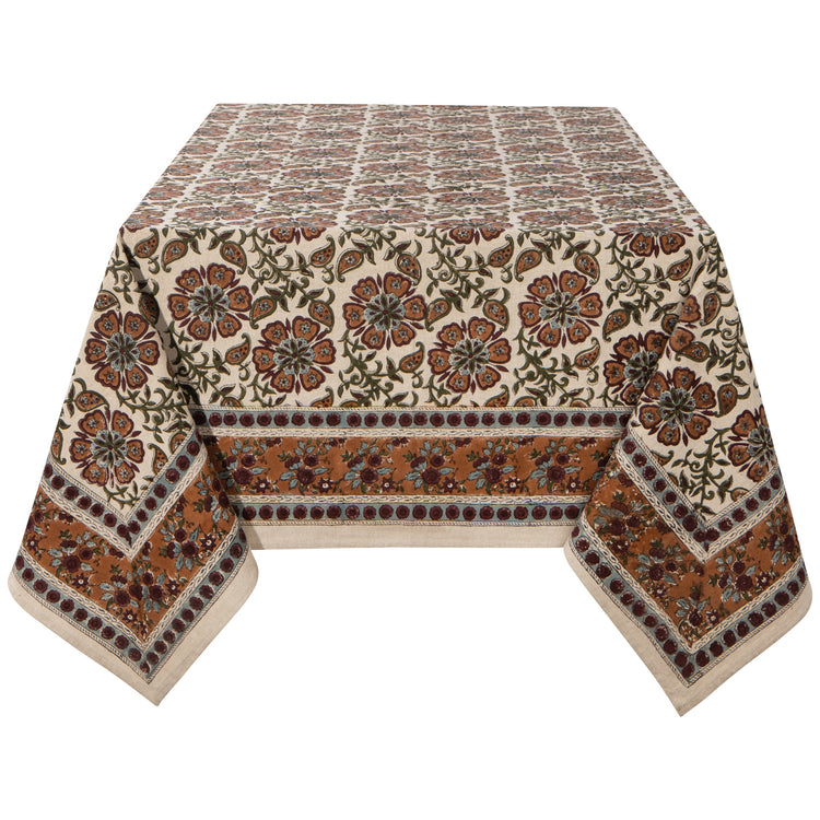 Elysian Block Print Tablecloth 60 x 90 Inches