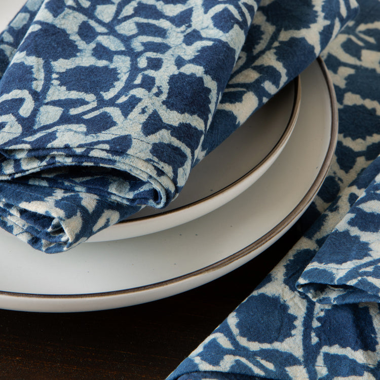 Vinebloom Block Print Napkins Set of 4