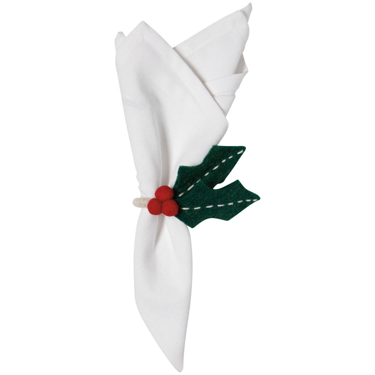 Winterberry Christmas Felt Napkin Ring