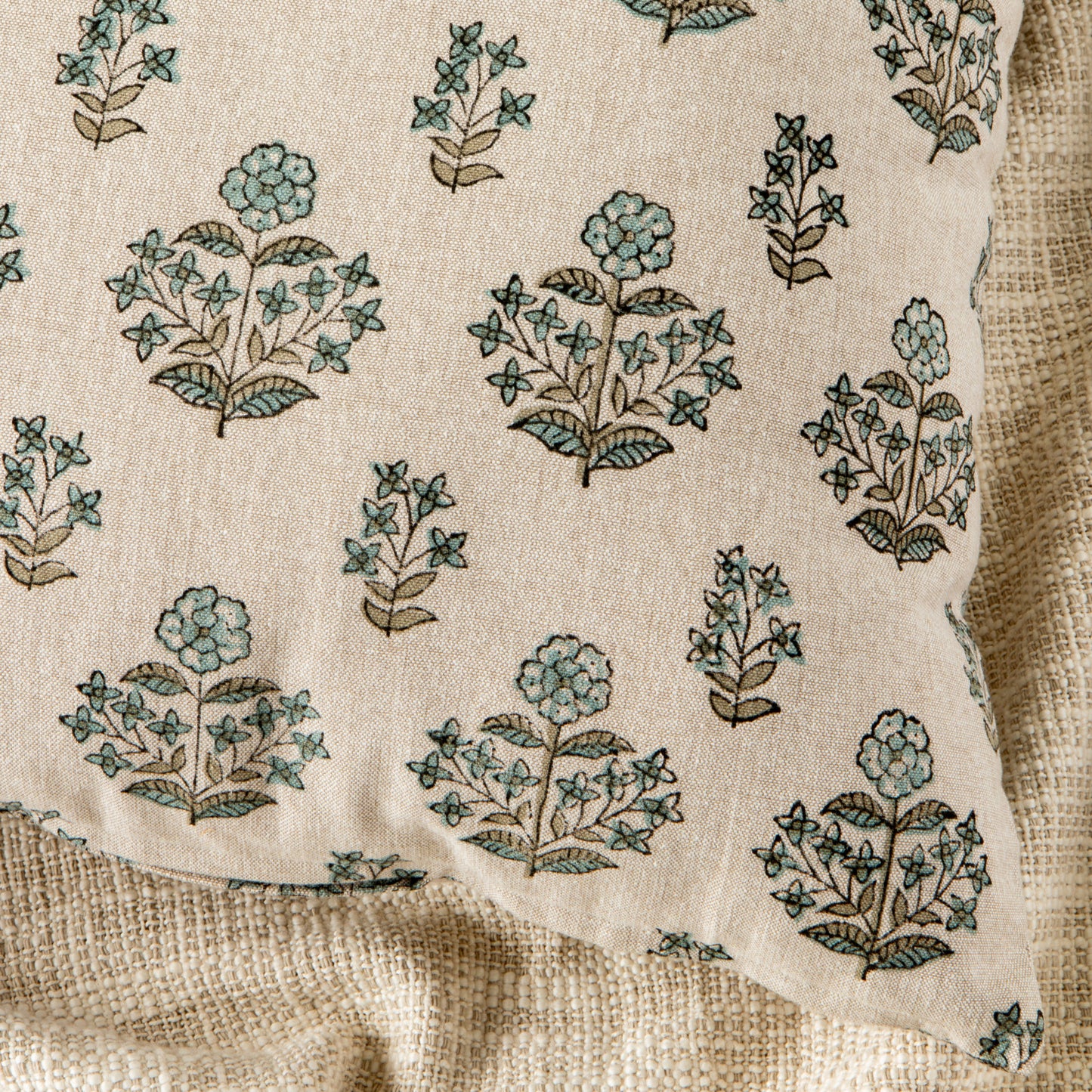 Salvia Block Print Pillow 20 x 20 inch