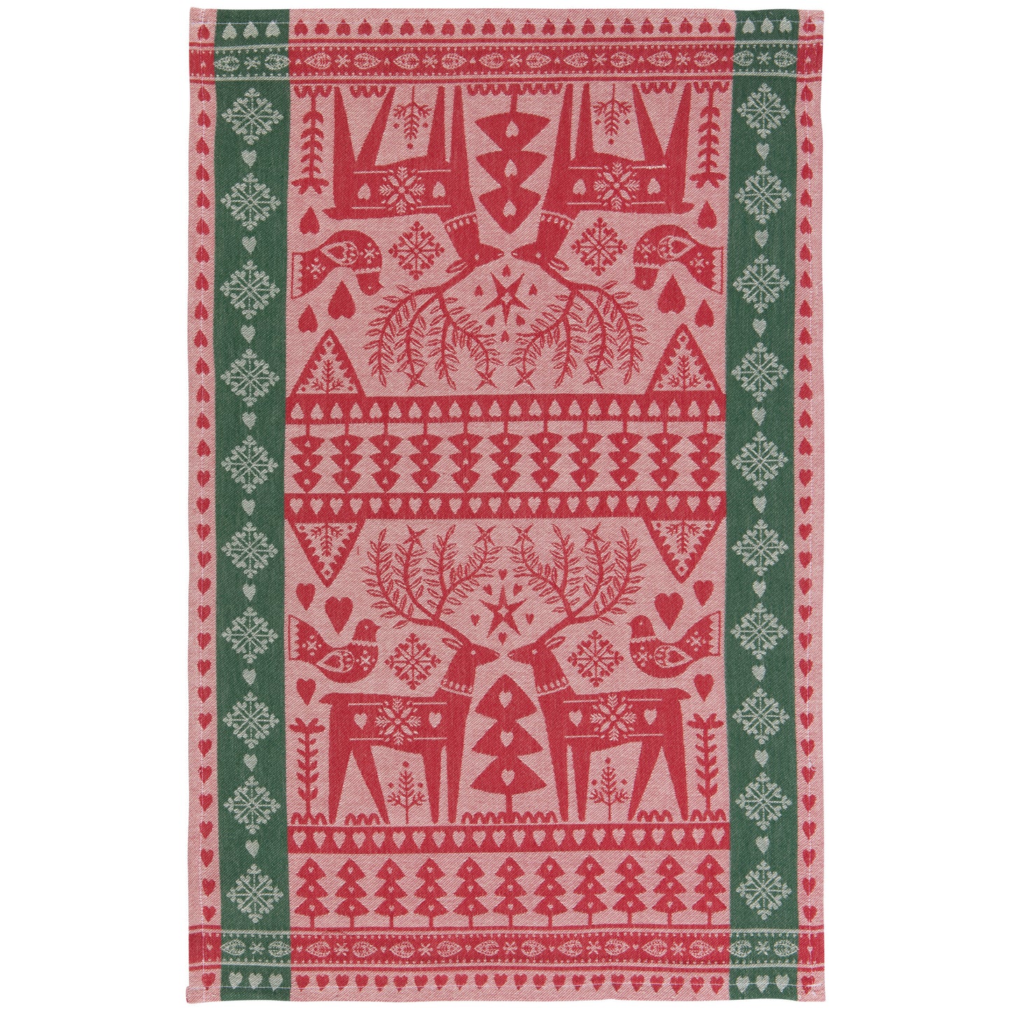 Folk Forest Christmas Jacquard Dishtowel