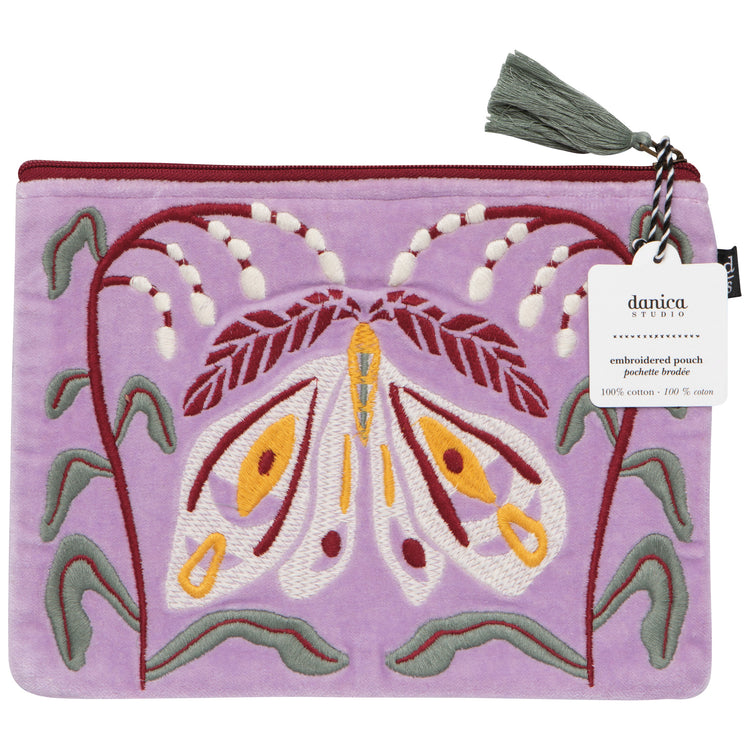 Nocturna Embroidered Flat Pouch