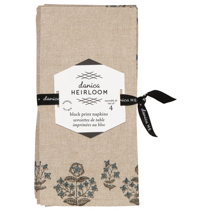 Salvia Block Print Napkins Set of 4