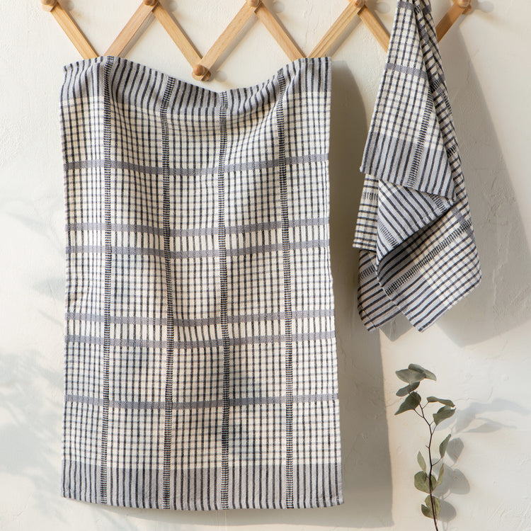 Pewter Finley Check Dishtowels Set of 2