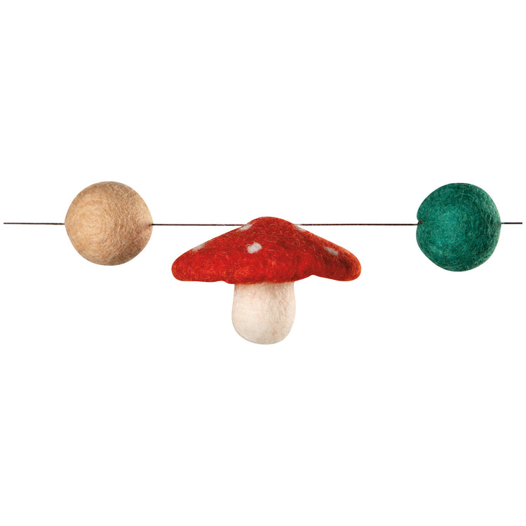 Mushroom Gems Christmas Felt Garland