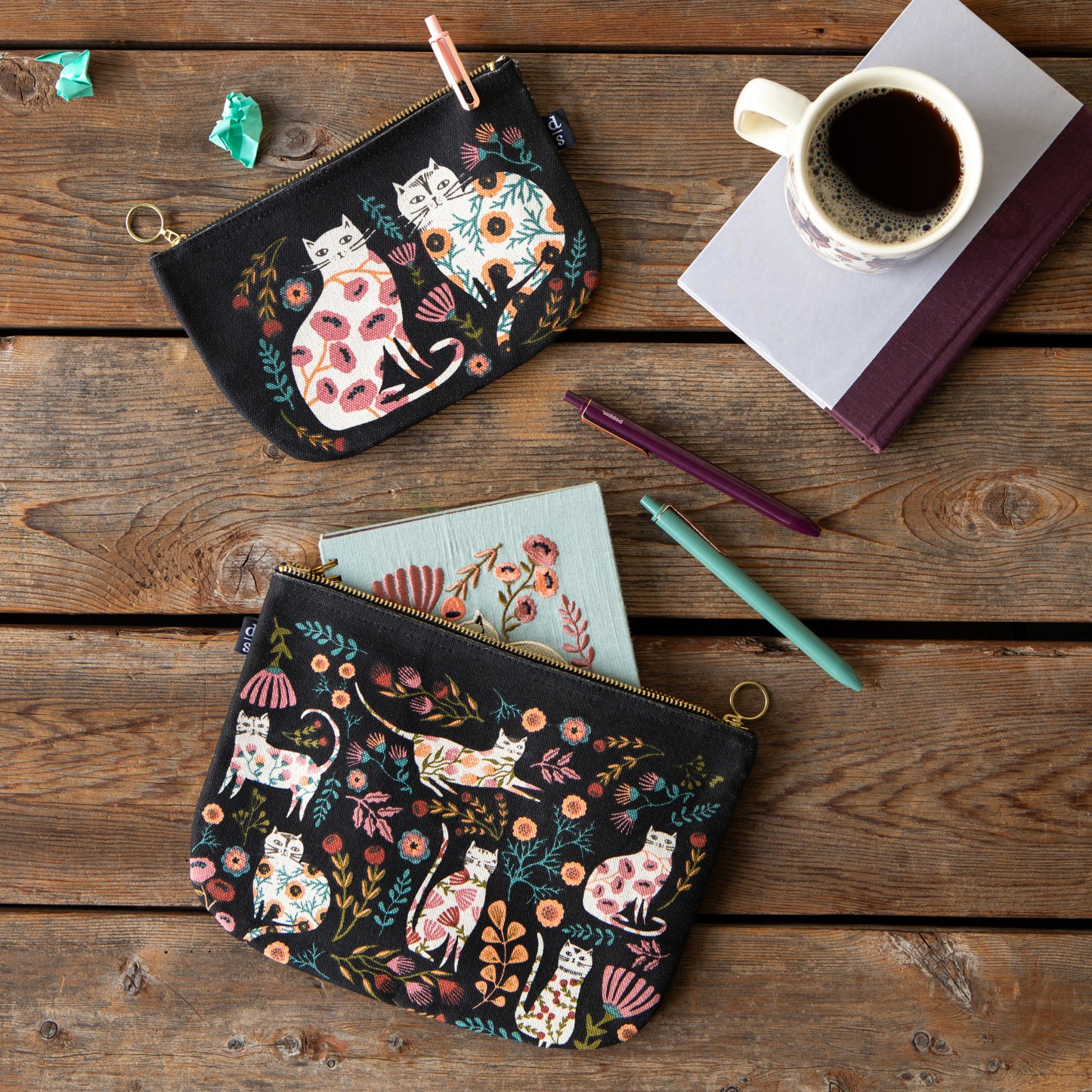 Catbloom Large Zipper Pouch