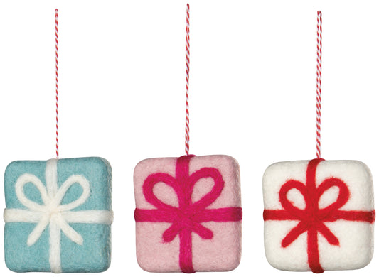 Presents Felt Christmas Tree Ornaments - Assorted