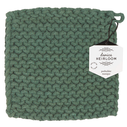 Jade Green Knit Potholder