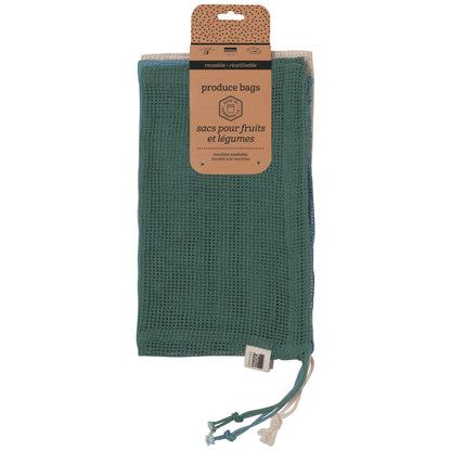 Le Marche Pine Mesh Produce Bags Set of 3