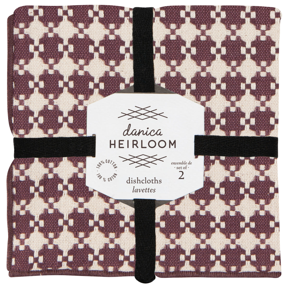 Ash Plum Assorted Woven Dishcloths Set of 2