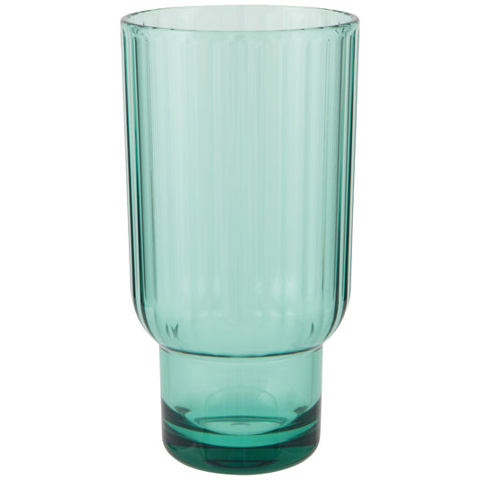Acrylic Fluted Highball Glass - Sea Glass Green