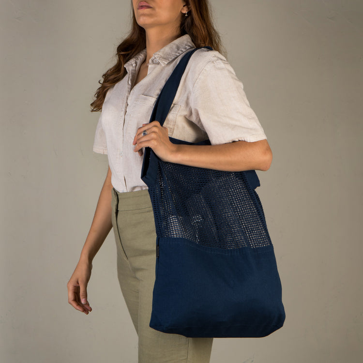 Midnight Blue Mercado Tote Bag