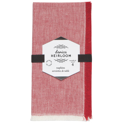 Chili Red Chambray Napkins Set of 4