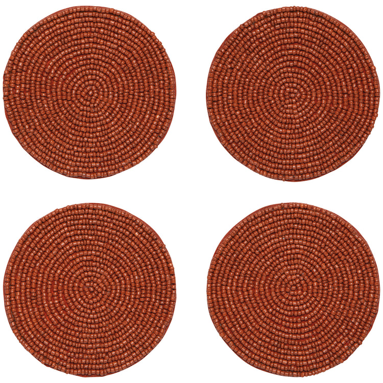 Cinnamon Stick Beaded Coasters Set of 4