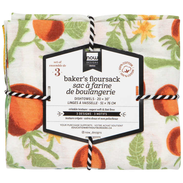 Mediterranean Baker's Floursack Dishtowels Set of 3