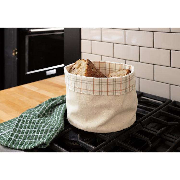 Plaid Canvas Bread Basket