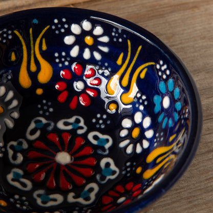 Hand-painted Turkish Bowl 3.5 inch - Evani Azure