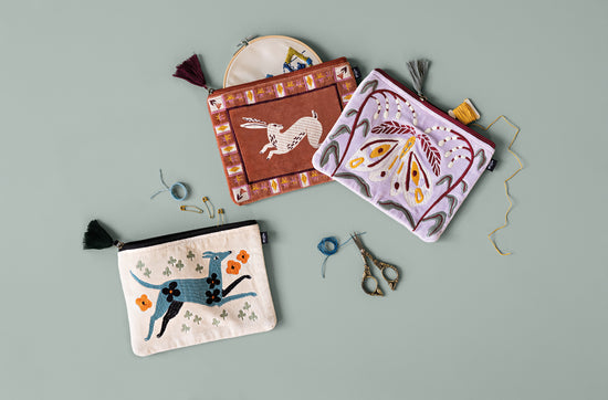 Embroidered Flat Pouches